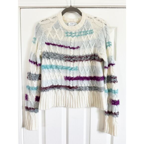 TANYA TAYLOR CABLEKNIT LORA STRIPED SWEATER - Picture 2 of 8